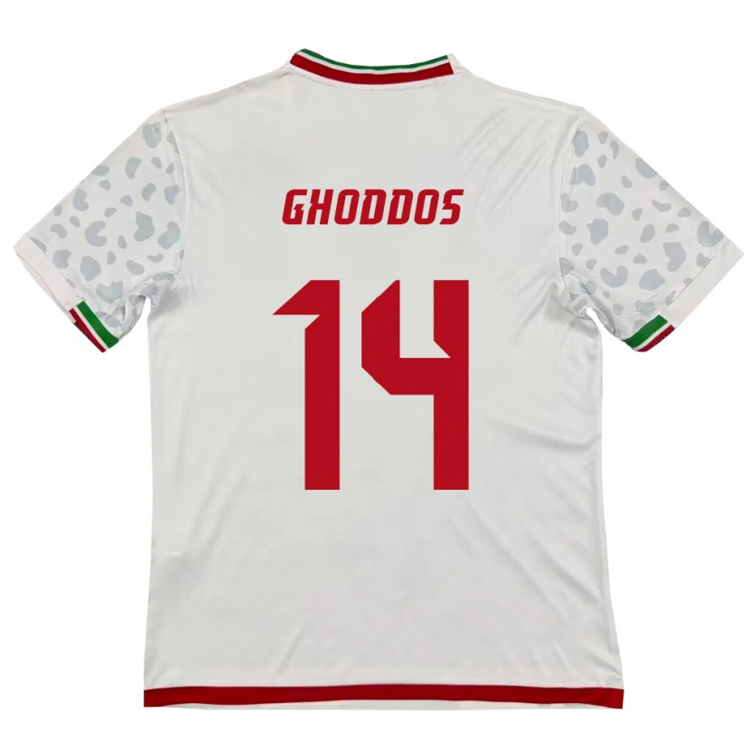 Danxen Dámské Írán Saman Ghoddos #14 Bílá Červená Domů Hráčské Dresy 26-28 Dres