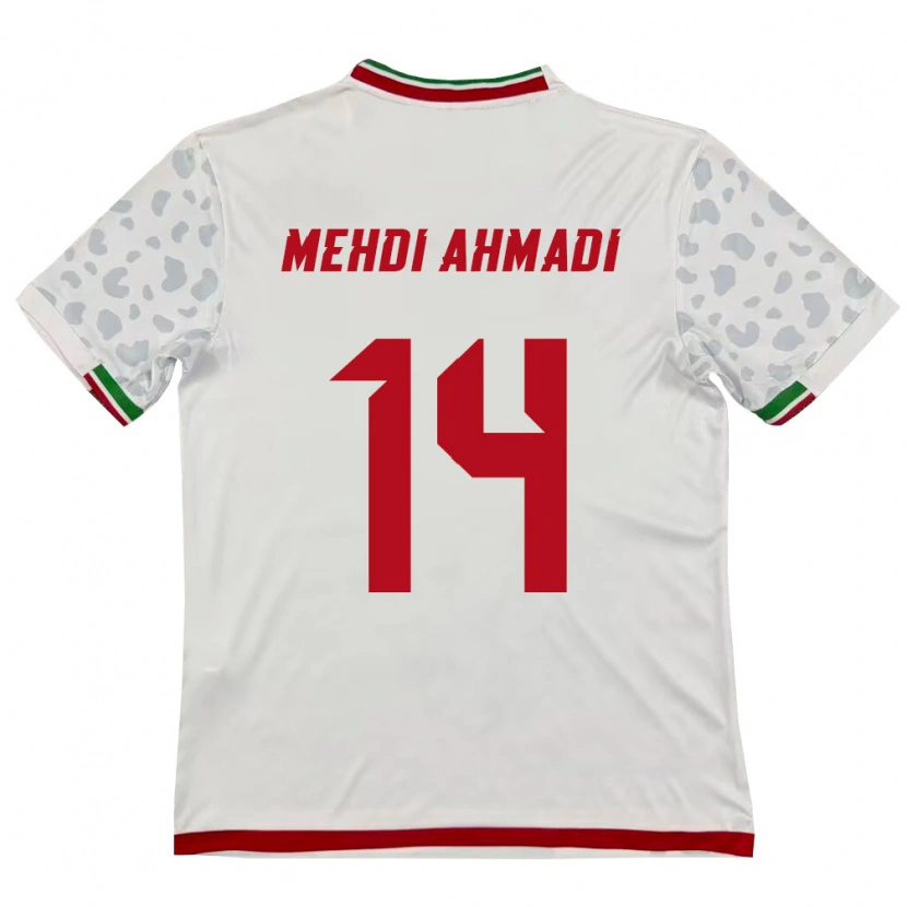 Danxen Dámské Írán Mohammad Mehdi Ahmadi #14 Bílá Červená Domů Hráčské Dresy 26-28 Dres