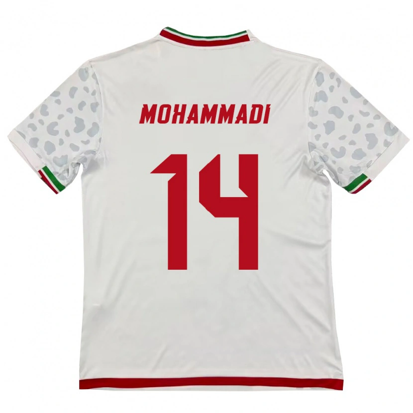 Danxen Dámské Írán Abolfazl Mohammadi #14 Bílá Červená Domů Hráčské Dresy 26-28 Dres