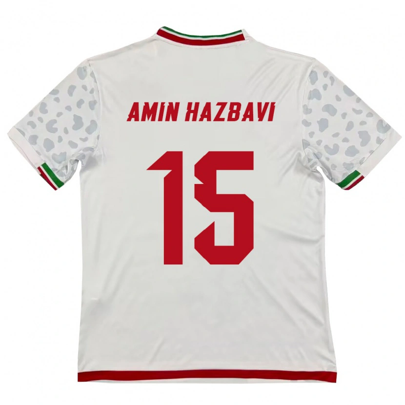 Danxen Dámské Írán Mohammadamin Hazbavi #15 Bílá Červená Domů Hráčské Dresy 26-28 Dres