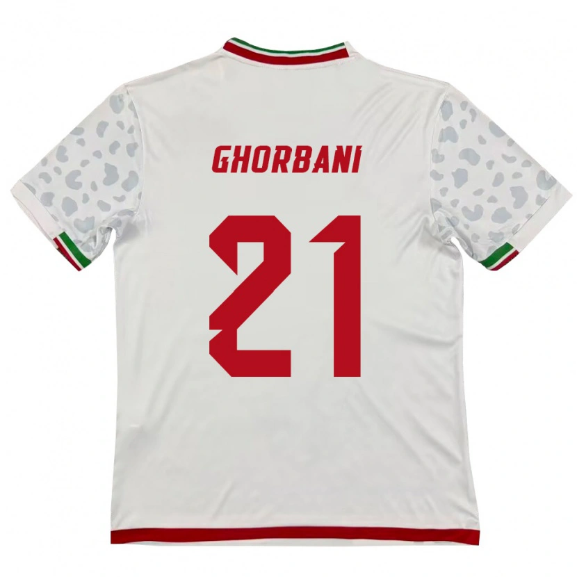 Danxen Dámské Írán Mohammad Ghorbani #21 Bílá Červená Domů Hráčské Dresy 26-28 Dres