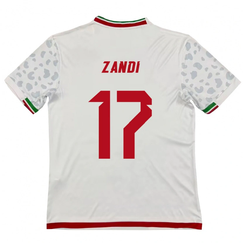 Danxen Dámské Írán Negin Zandi #17 Bílá Červená Domů Hráčské Dresy 26-28 Dres