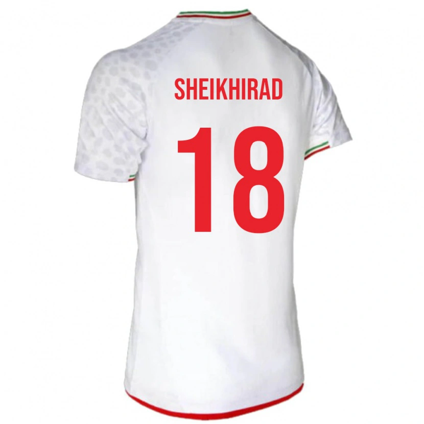 Danxen Dámské Írán Amirreza Sheikhirad #18 Bílá Červená Domů Hráčské Dresy 26-28 Dres