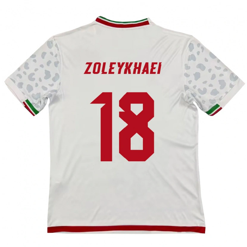 Danxen Dámské Írán Abolfazl Zoleykhaei #18 Bílá Červená Domů Hráčské Dresy 26-28 Dres