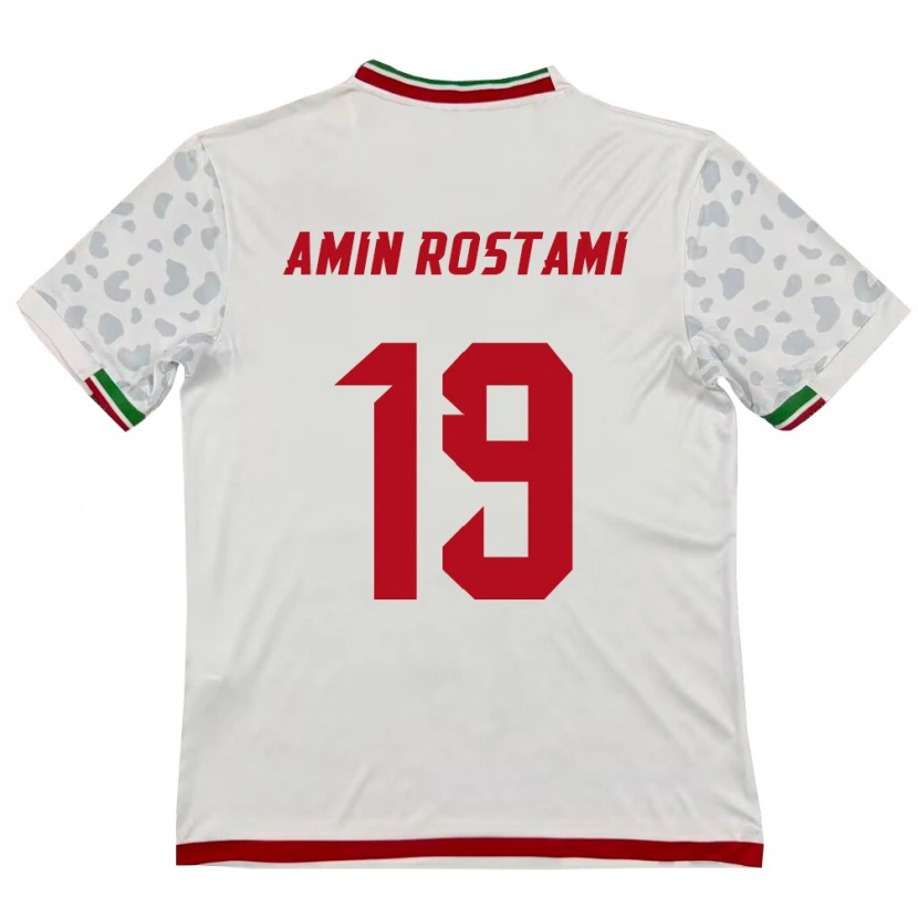 Danxen Dámské Írán Mohammad Amin Rostami #19 Bílá Červená Domů Hráčské Dresy 26-28 Dres