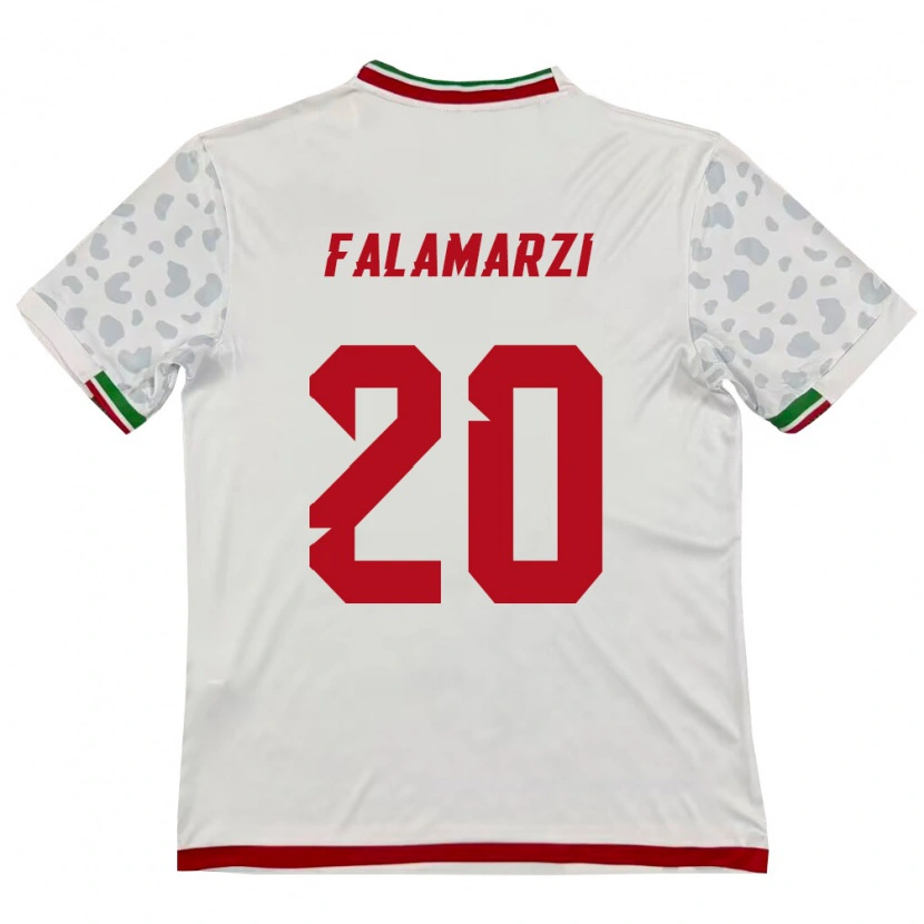Danxen Dámské Írán Esmaeil Falamarzi #20 Bílá Červená Domů Hráčské Dresy 26-28 Dres