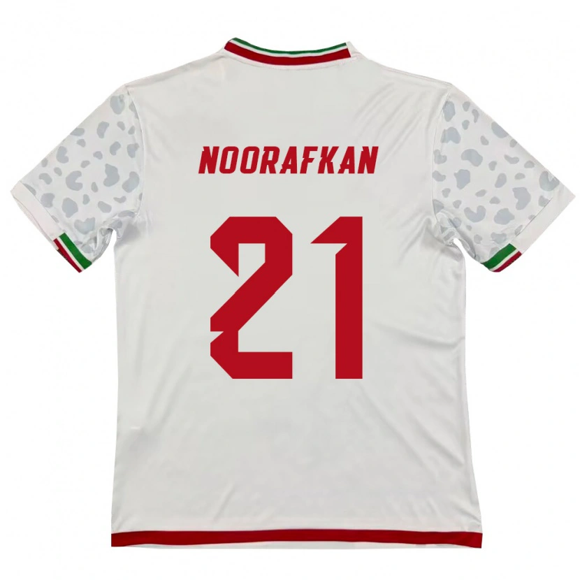 Danxen Dámské Írán Omid Noorafkan #21 Bílá Červená Domů Hráčské Dresy 26-28 Dres