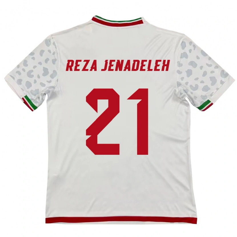 Danxen Dámské Írán Ahmad Reza Jenadeleh #21 Bílá Červená Domů Hráčské Dresy 26-28 Dres