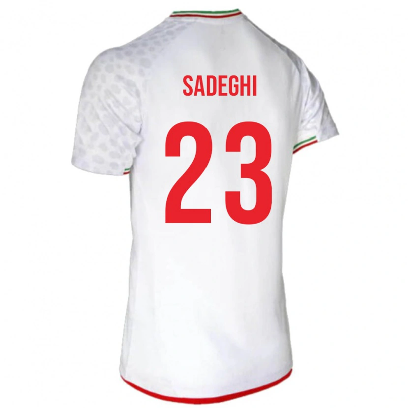 Danxen Dámské Írán Mohammadhossein Sadeghi #23 Bílá Červená Domů Hráčské Dresy 26-28 Dres