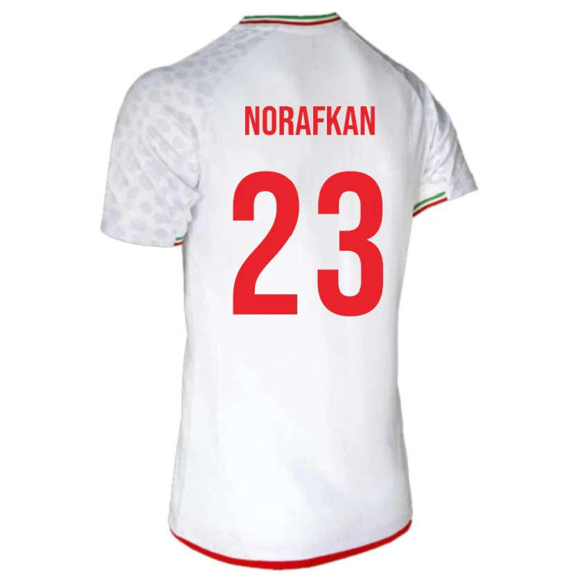 Danxen Dámské Írán Omid Norafkan #23 Bílá Červená Domů Hráčské Dresy 26-28 Dres