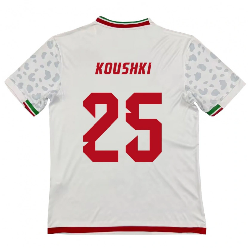 Danxen Dámské Írán Alireza Koushki #25 Bílá Červená Domů Hráčské Dresy 26-28 Dres