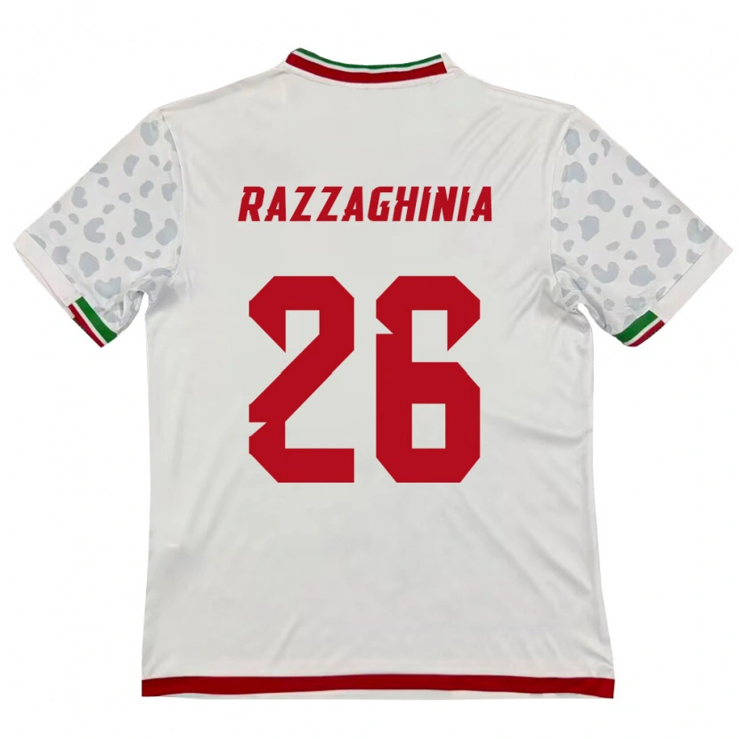 Danxen Dámské Írán Amirmohammad Razzaghinia #26 Bílá Červená Domů Hráčské Dresy 26-28 Dres