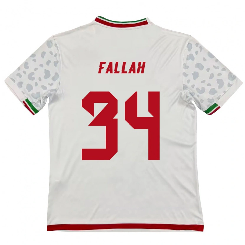 Danxen Dámské Írán Saman Fallah #34 Bílá Červená Domů Hráčské Dresy 26-28 Dres