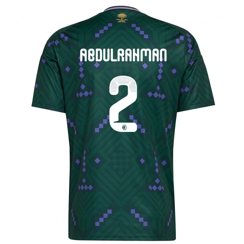 Danxen Dámské Saúdská Arábie Mohammed Abdulrahman #2 Zelená Fialová Bílá Domů Hráčské Dresy 26-28 Dres