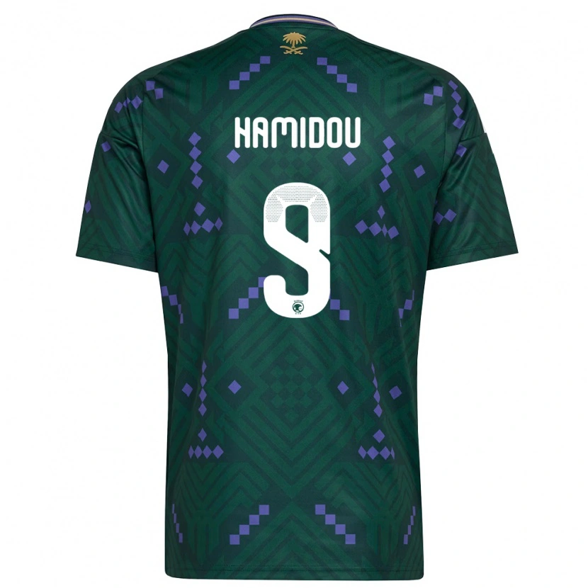Danxen Dámské Saúdská Arábie Rayane Hamidou #9 Zelená Fialová Bílá Domů Hráčské Dresy 26-28 Dres