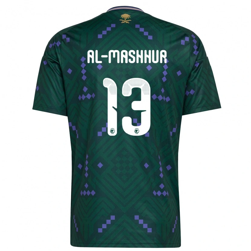 Danxen Dámské Saúdská Arábie Fawaz Al-Mashhur #13 Zelená Fialová Bílá Domů Hráčské Dresy 26-28 Dres