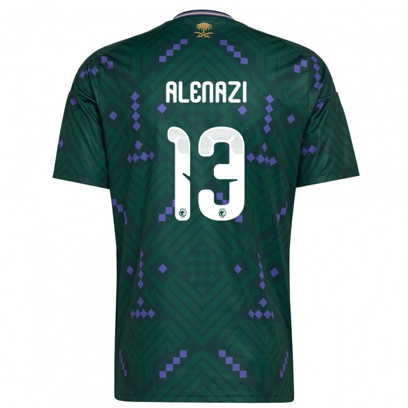 Danxen Dámské Saúdská Arábie Abdullah Alenazi #13 Zelená Fialová Bílá Domů Hráčské Dresy 26-28 Dres