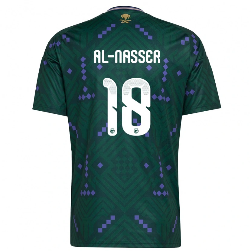 Danxen Dámské Saúdská Arábie Saad Al-Nasser #18 Zelená Fialová Bílá Domů Hráčské Dresy 26-28 Dres