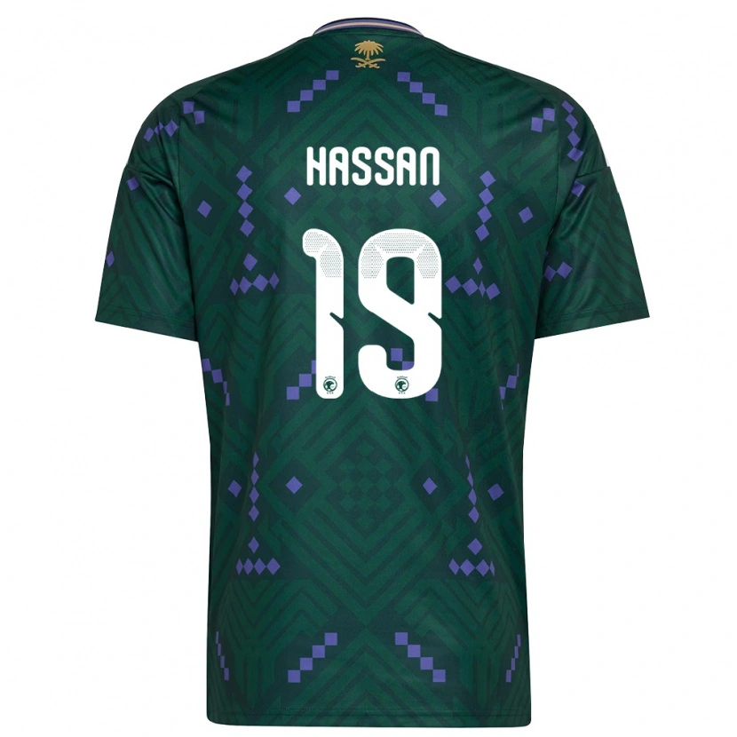 Danxen Dámské Saúdská Arábie Abdulhakim Hassan #19 Zelená Fialová Bílá Domů Hráčské Dresy 26-28 Dres
