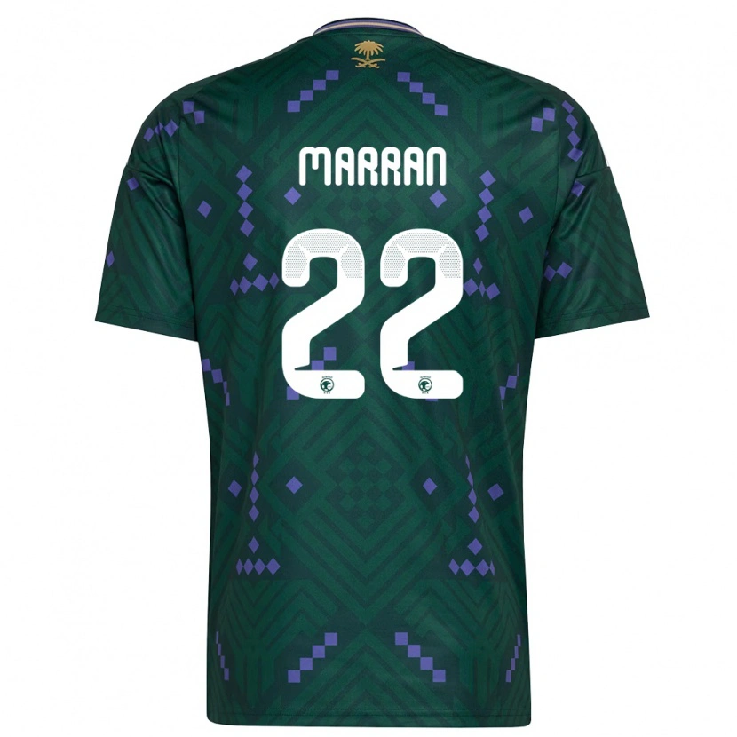 Danxen Dámské Saúdská Arábie Mohammed Marran #22 Zelená Fialová Bílá Domů Hráčské Dresy 26-28 Dres