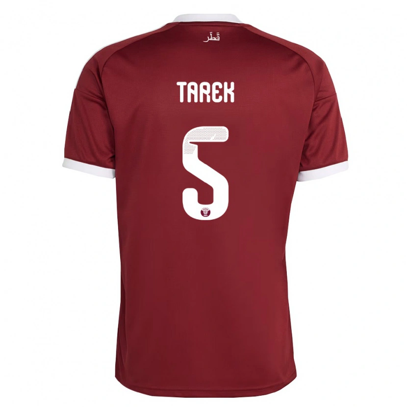 Danxen Dámské Katar Tarek Salman #5 Červená Vínová Bílá Domů Hráčské Dresy 26-28 Dres