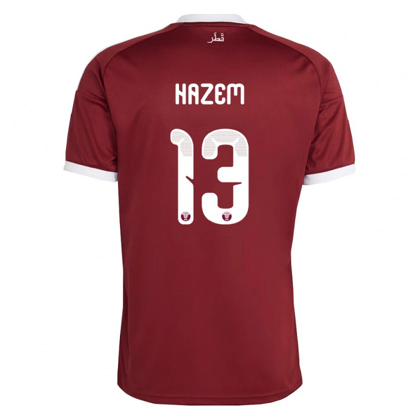 Danxen Dámské Katar Hazem Shehata #13 Červená Vínová Bílá Domů Hráčské Dresy 26-28 Dres