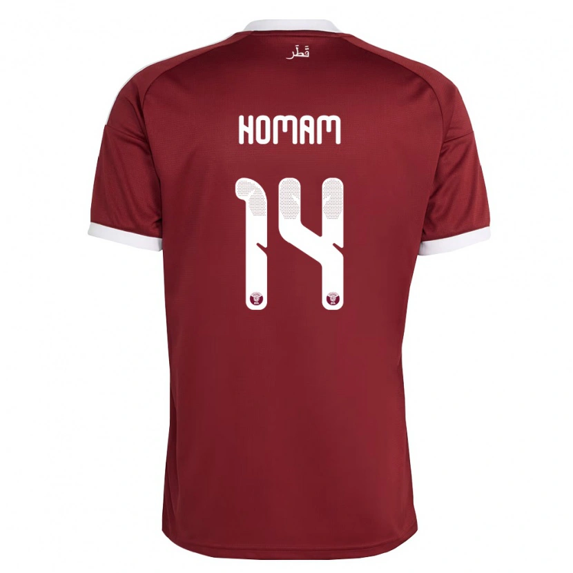 Danxen Dámské Katar Homam Al-Amin #14 Červená Vínová Bílá Domů Hráčské Dresy 26-28 Dres