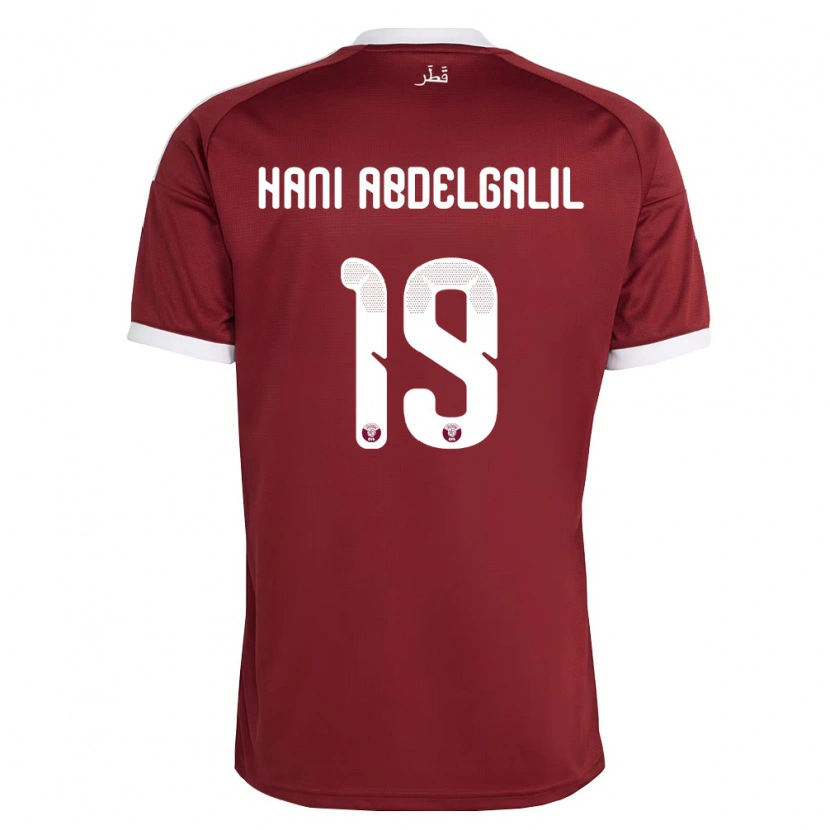 Danxen Dámské Katar Youssef Hani Abdelgalil #19 Červená Vínová Bílá Domů Hráčské Dresy 26-28 Dres