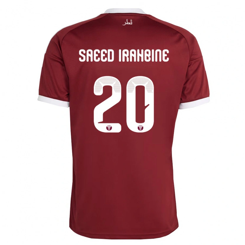 Danxen Dámské Katar Faissal Irahbine #20 Červená Vínová Bílá Domů Hráčské Dresy 26-28 Dres