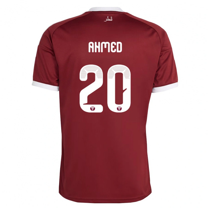 Danxen Dámské Katar Ahmed Fadel Hasaba #20 Červená Vínová Bílá Domů Hráčské Dresy 26-28 Dres