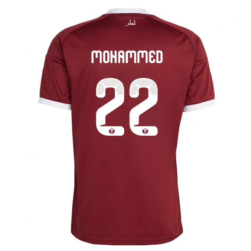 Danxen Dámské Katar Ali Mohammed #22 Červená Vínová Bílá Domů Hráčské Dresy 26-28 Dres