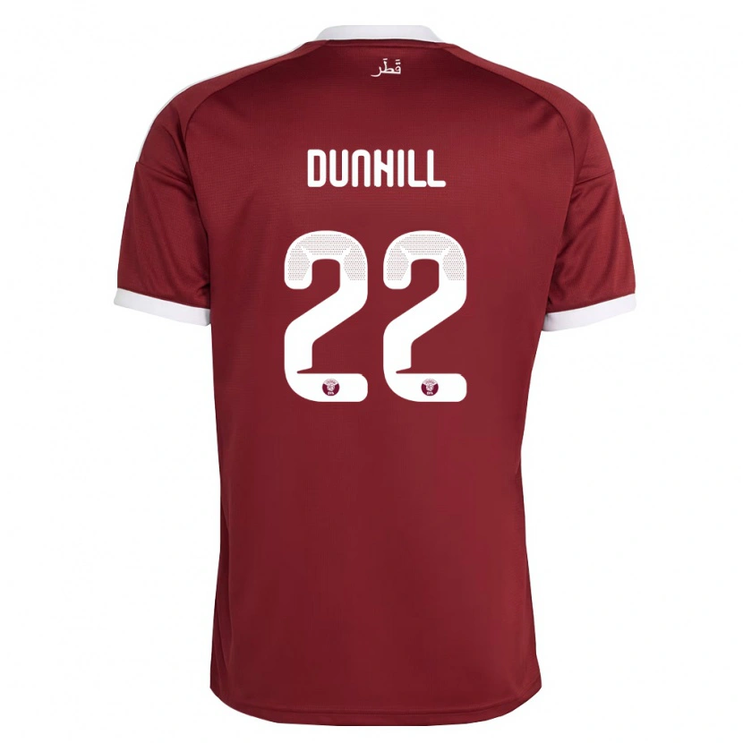 Danxen Dámské Katar Cristian Dunhill #22 Červená Vínová Bílá Domů Hráčské Dresy 26-28 Dres