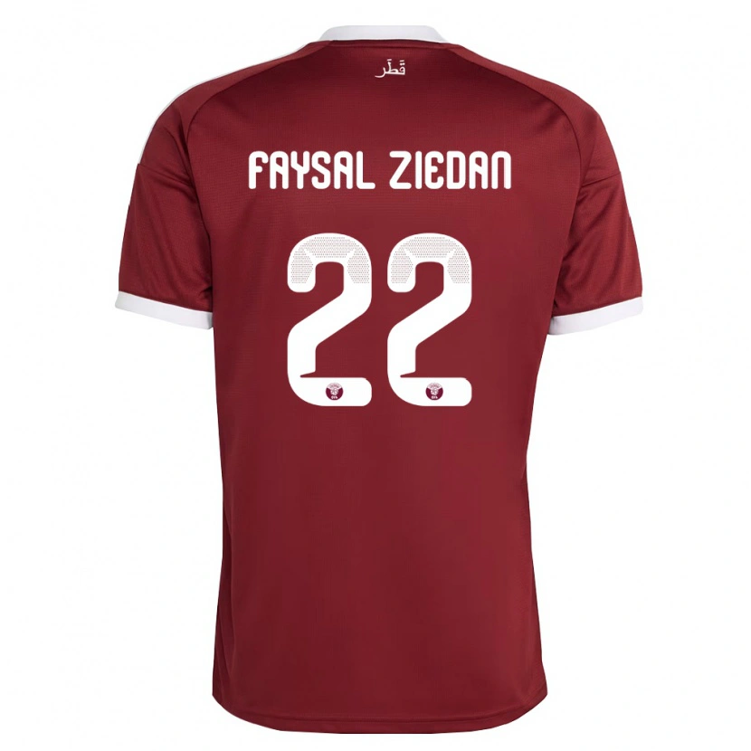 Danxen Dámské Katar Chris Faysal Ziedan #22 Červená Vínová Bílá Domů Hráčské Dresy 26-28 Dres