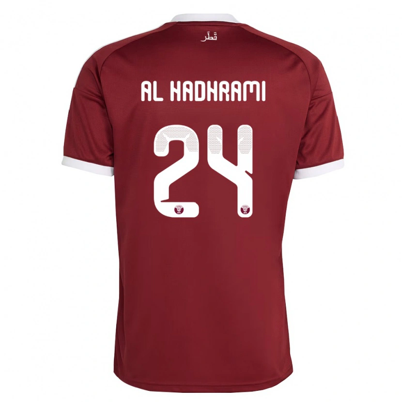 Danxen Dámské Katar Naif Abdulraheem Al Hadhrami #24 Červená Vínová Bílá Domů Hráčské Dresy 26-28 Dres