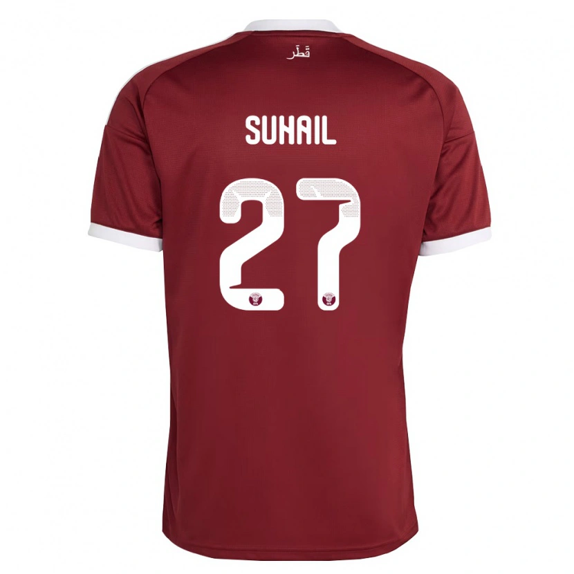 Danxen Dámské Katar Ahmed Suhail #27 Červená Vínová Bílá Domů Hráčské Dresy 26-28 Dres