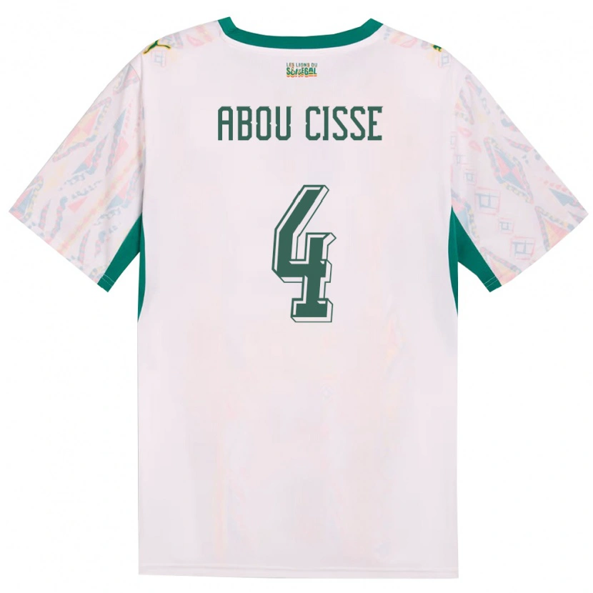 Danxen Dámské Senegal Pape Abou Cisse #4 Bílá Zelená Žlutá Domů Hráčské Dresy 26-28 Dres