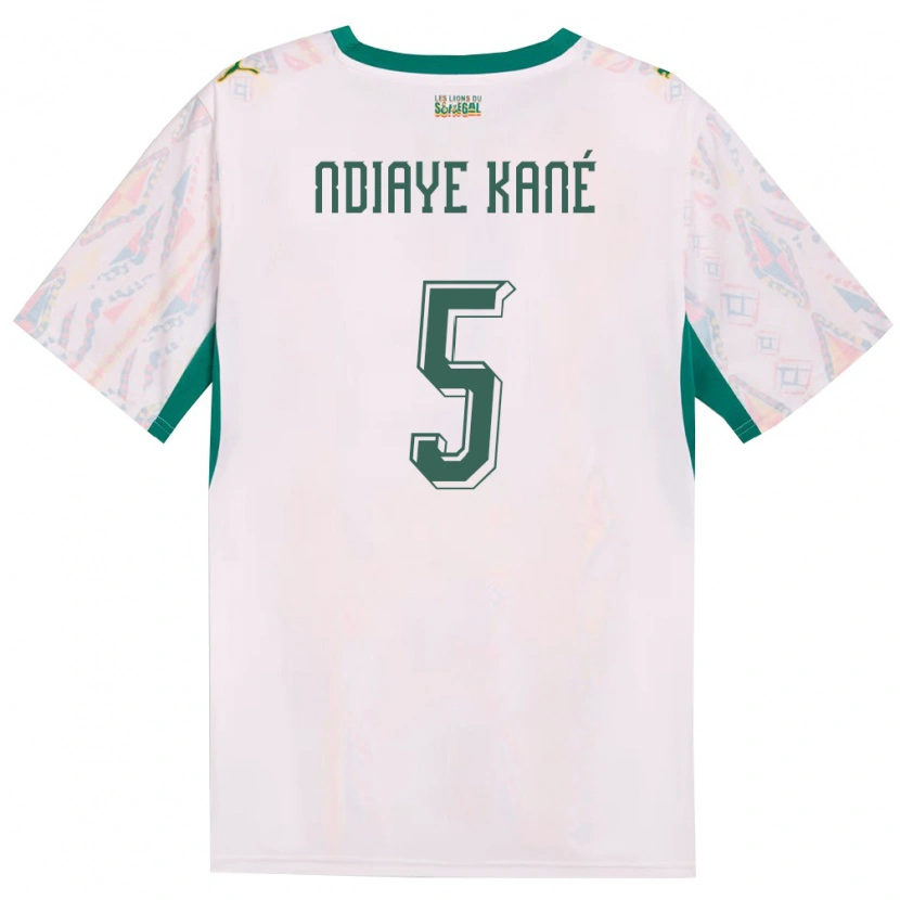 Danxen Dámské Senegal Ndeye Ndiaye Kane #5 Bílá Zelená Žlutá Domů Hráčské Dresy 26-28 Dres