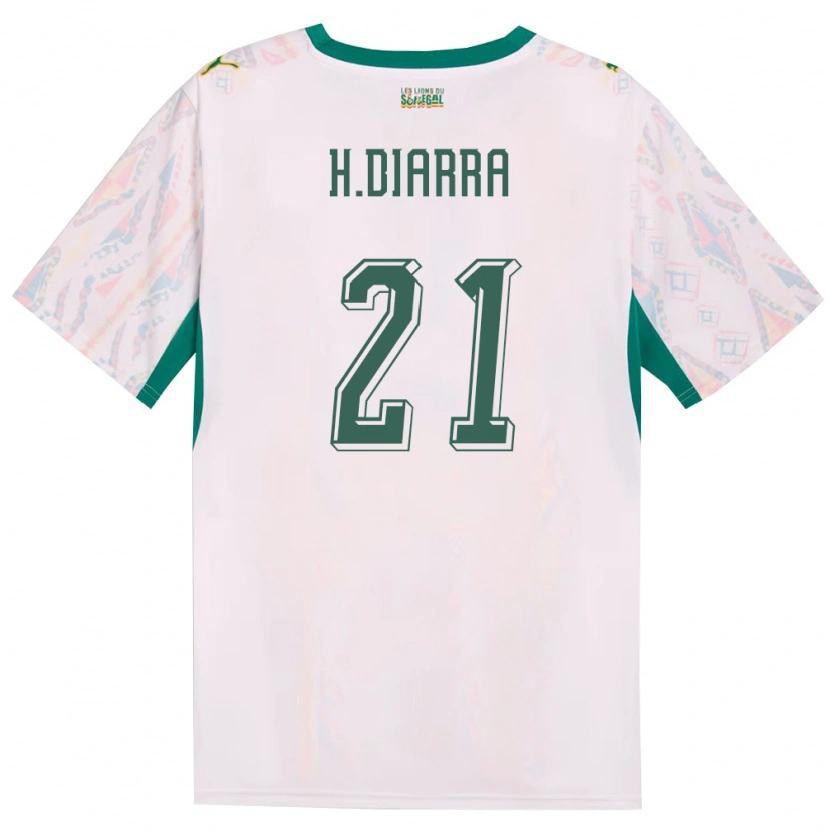 Danxen Dámské Senegal Habib Diarra #21 Bílá Zelená Žlutá Domů Hráčské Dresy 26-28 Dres