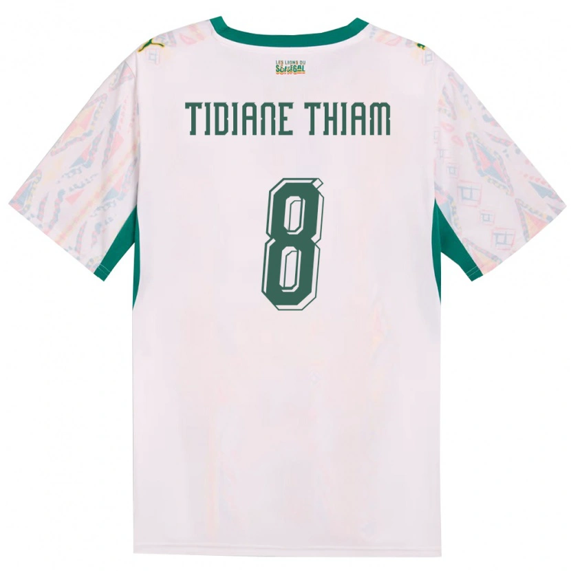 Danxen Dámské Senegal Cheikh Tidiane Thiam #8 Bílá Zelená Žlutá Domů Hráčské Dresy 26-28 Dres