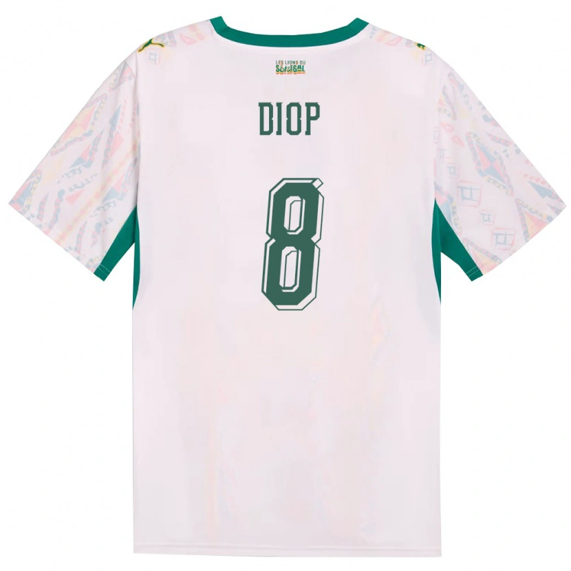 Danxen Dámské Senegal Amidou Diop #8 Bílá Zelená Žlutá Domů Hráčské Dresy 26-28 Dres