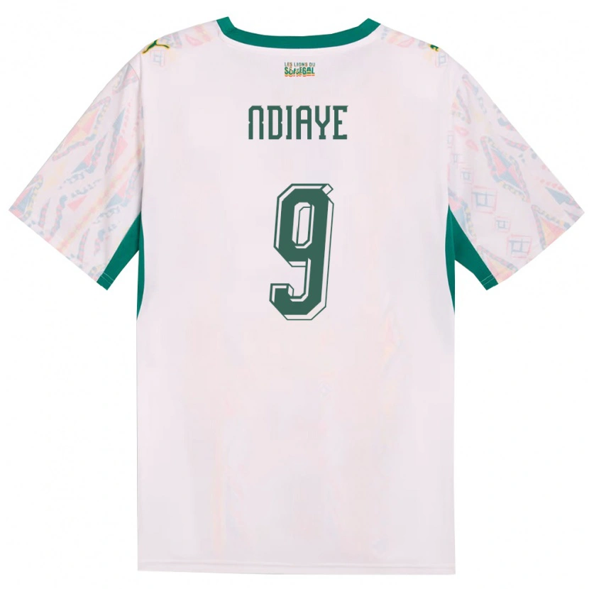 Danxen Dámské Senegal Nguenar Ndiaye #9 Bílá Zelená Žlutá Domů Hráčské Dresy 26-28 Dres