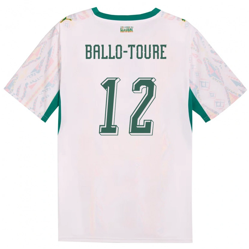Danxen Dámské Senegal Fode Ballo-Toure #12 Bílá Zelená Žlutá Domů Hráčské Dresy 26-28 Dres