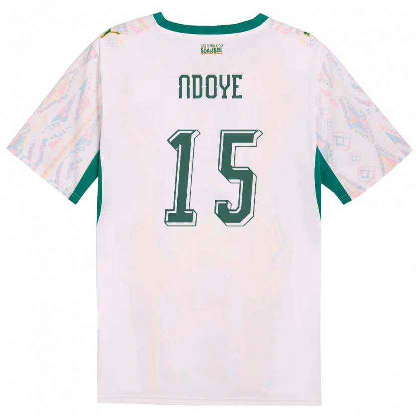Danxen Dámské Senegal Abdoulaye Ndoye #15 Bílá Zelená Žlutá Domů Hráčské Dresy 26-28 Dres