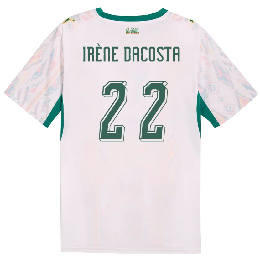 Danxen Dámské Senegal Gladys Irene Dacosta #22 Bílá Zelená Žlutá Domů Hráčské Dresy 26-28 Dres