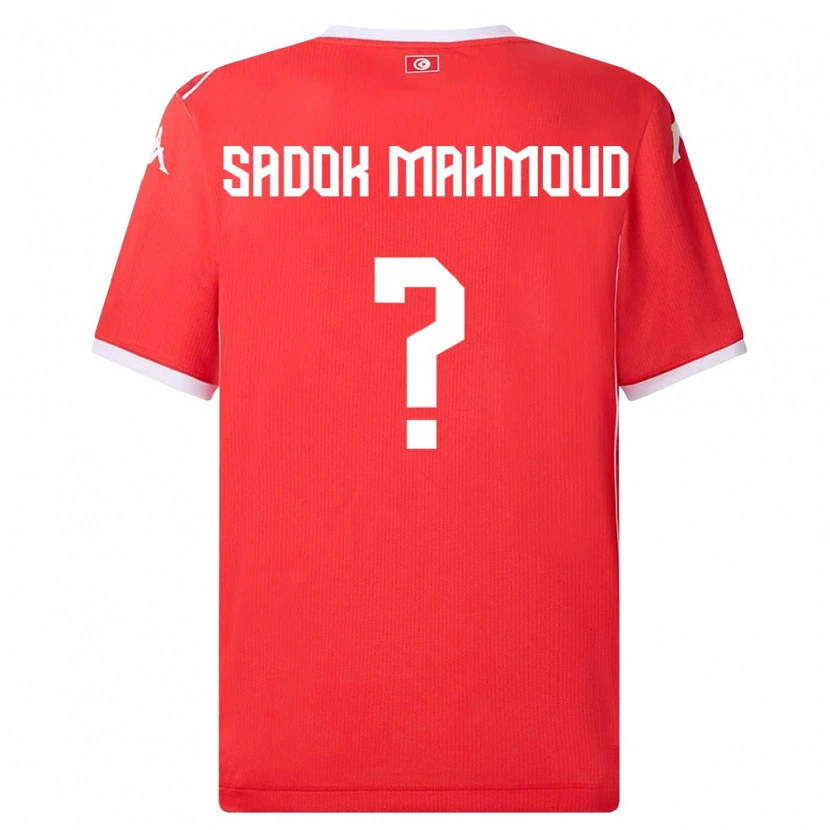 Danxen Dámské Tunisko Mohamed Sadok Mahmoud #0 Červená Bílá Domů Hráčské Dresy 26-28 Dres