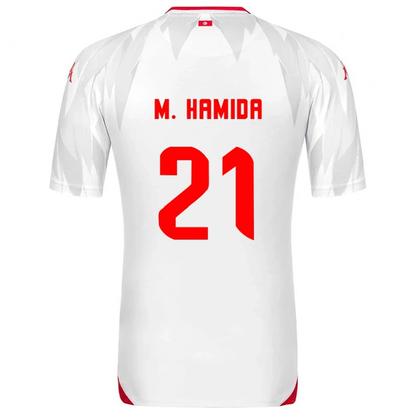 Danxen Dámské Tunisko Mohamed Amine Ben Hamida #21 Bílá Červená Domů Hráčské Dresy 26-28 Dres