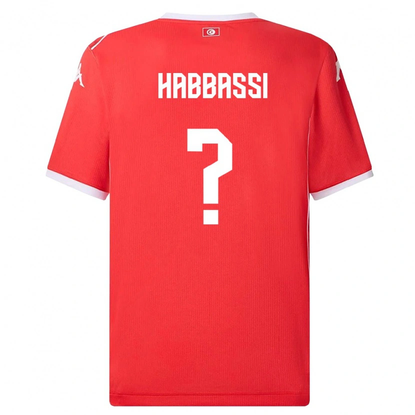 Danxen Dámské Tunisko Achref Habbassi #0 Červená Bílá Domů Hráčské Dresy 26-28 Dres
