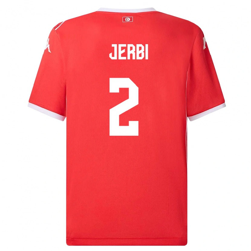 Danxen Dámské Tunisko Rayan Jerbi #2 Červená Bílá Domů Hráčské Dresy 26-28 Dres