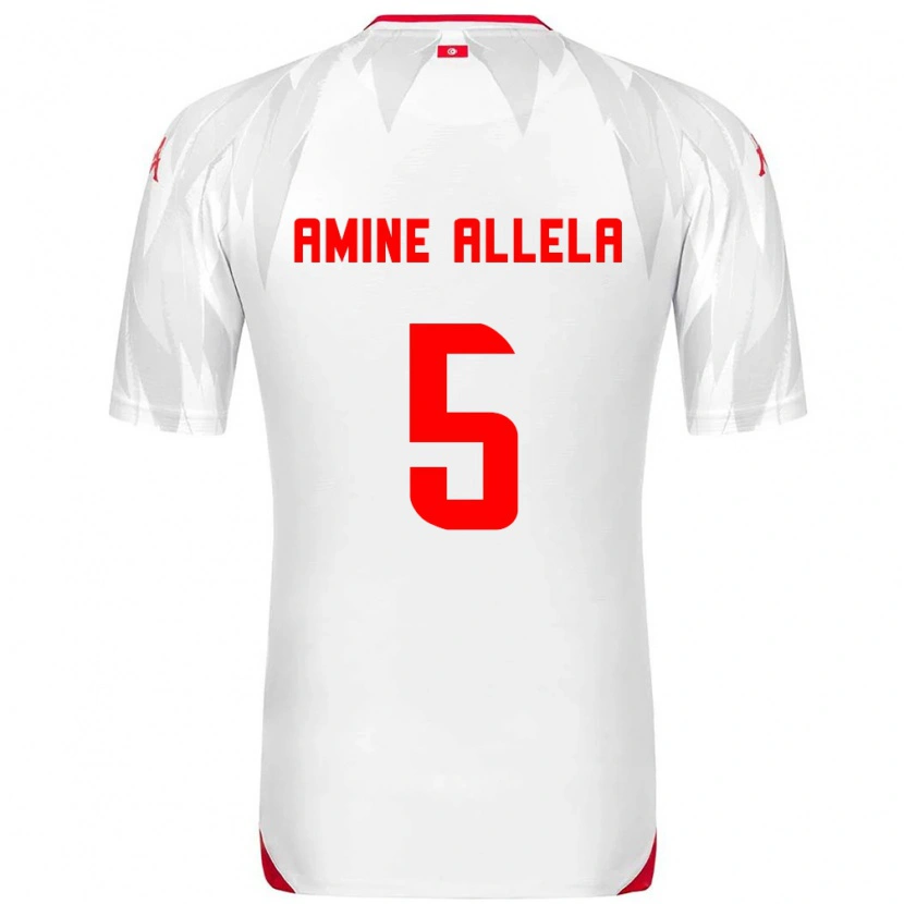 Danxen Dámské Tunisko Mohamed Amine Allela #5 Bílá Červená Domů Hráčské Dresy 26-28 Dres