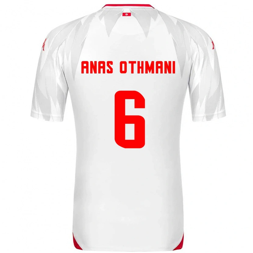 Danxen Dámské Tunisko Mohamed Anas Othmani #6 Bílá Červená Domů Hráčské Dresy 26-28 Dres